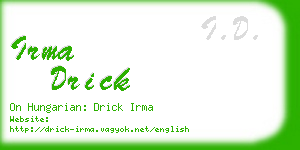 irma drick business card